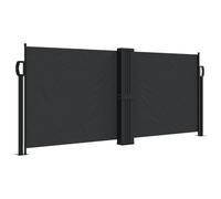 vidaXL Retractable Side Awning – Outdoor Privacy Screen – PU Polyester Steel Frame – Black 100x1000cm