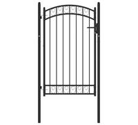 Fence Gate with Arched Top Steel Entrance Gate Green/Black Multi Sizes vidaXL