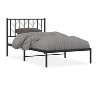 (black, 100 x 190 cm/ with headboard) vidaXL Metal Bed Frame with Headboard Mattress Foundation Black 80x200 cm