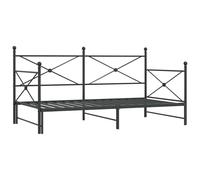 (black, 100 x 190 cm/with trundle) vidaXL Daybed with Trundle without Mattress Black 100x200 cm Steel sofa bed