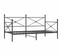 (black, 100 x 190 cm/without trundle) vidaXL Daybed with Trundle without Mattress Black 100x200 cm Steel sofa bed