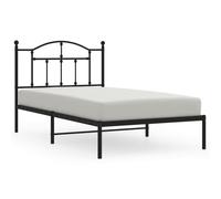 (black, 100 x 190/with headboard) vidaXL Metal Bed Frame Bedroom Platform Bed Base Bedstead Mattress Foundation