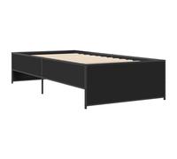 Bed Frame Base Bedstead Black 100x200 cm Engineered Wood and Metal vidaXL