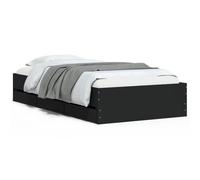 vidaXL Bed Frame with Drawers without Mattress Black 100x200 cm, Black
