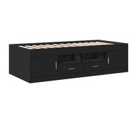 (black, 100 x 200 cm) vidaXL Daybed with Drawers Sofa Bed Daybed Couch Guest Bed Engineered Wood