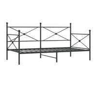 (black, 100 x 200 cm/without trundle) vidaXL Daybed with Trundle without Mattress Black 100x200 cm Steel sofa bed