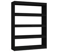 (black, 100 x 30 x 135.5 cm) vidaXL Book Cabinet/Room Divider Storage Book Rack Bookshelf Solid Wood Pine