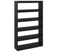 Vidaxl Book Cabinet/Room Divider Black 100X30X167.5 Cm Solid Pinewood