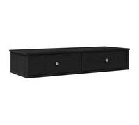 vidaXL Wall Shelf with Drawers Black 100x37.5x19 cm Engineered Wood
