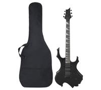 vidaXL 6-String Beginner Electric Guitar - Solid Birch, Engineered and Poplar Wood Body - Full Sized (4/4) - Black