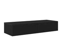 vidaXL Wall Shelf with Drawers Black 100x36x19 cm Engineered Wood