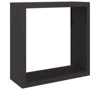 vidaXL Firewood Rack - Black Steel Fireplace Log Store Holder with Ample Storage and Better Airflow