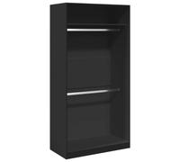(black, 100 x 50 x 200 cm/ 1 shelf piece) vidaXL Wardrobe Clothing Storage Hanger Clothes Cabinet Closet Engineered Wood