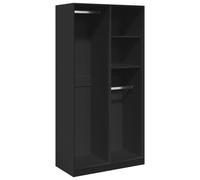 (black, 100 x 50 x 200 cm/ 2 shelves piece) vidaXL Wardrobe Clothing Storage Hanger Clothes Cabinet Closet Engineered Wood