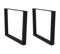 (black, 100 x (72-73.3) cm/2 pcs) vidaXL Dining Table Legs V-Shape Desk Legs Kitchen Furniture Leg 3 pcs Steel