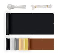 Black 100x140cm - Sun Protection Shield for Balcony, Weather Resistant, Windproof, Opaque Shade, Waterproof Polyester, Outdoor Garden Privacy Fence, UV Blocker