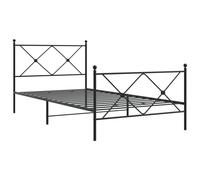 (black, 100x190 cm/with headboard & footboard) vidaXL Metal Bed Frame with Headboard and Footboard Bed Base Black 80x200 cm