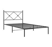 (black, 100x190 cm/with headboard) vidaXL Metal Bed Frame with Headboard and Footboard Bed Base Black 80x200 cm