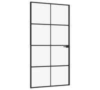 (black, 102 x 201.5 cm/4x2 grids) vidaXL Interior Door Inner Internal Door Panel Tempered Glass and Aluminium