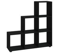 vidaXL Staircase Bookcase Black 107 cm Engineered Wood, Black