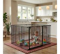 Safetots Play Den 105cm x 144cm, Black, 70cm High, with Soft Foam Play Mat, Warm Rose, 120cm x 150cm, Black