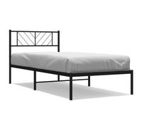 (black, 107 x 203 cm/with headboard) vidaXL Metal Bed Frame Bedroom Platform Bed Base Bedstead Mattress Foundation