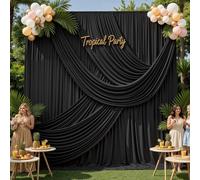 Black 10ftx14ft Backdrop Curtain Decor for Wedding & All Parties