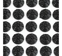 Black - 10mm Self Adhesive Sparkle Encrusted Jewels - Resin Craft Gem Stickers - 50 per Sheet - by Italian Options