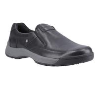 (Black, 11 (Adults')) Hush Puppies Vaun Leather Men's Black Loafers