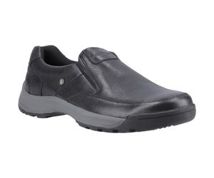 (Black, 11 (Adults')) Hush Puppies Vaun Leather Men's Black Loafers