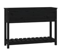 (black, 111.5 x 34.5 x 81 cm) vidaXL Solid Wood Pine Planter with Shelf Plant Raised Bed Multi Colours/Sizes