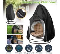 (Black, 115*190CM) Hanging Swing Egg Chair Cover Garden Patio Outdoor Rain Sun Waterproof UK Fast