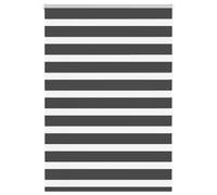 vidaXL Zebra Blind Black 115x100 cm Fabric Width 110.9 cm Polyester, Black
