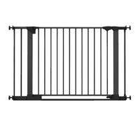 Safetots SafeStep Gate, Black, 117cm - 124cm, Extra Low Walkthough, 81cm Extra Wide Doorway, Extra Wide Gate for Stairs, Hallways and Doors, Baby and Toddler, Easy Installation