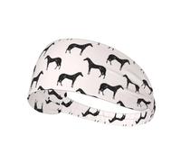 Black 11cm Wide Headbands for Women - Cute Horse No.20170 Head Bands for Women's Hair, Hair Bands for Women's Hair