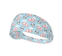 Black 11cm Wide Headbands for Women - Cute Panda Flying in The Sky Head Bands for Women's Hair, Hair Bands for Women's Hair