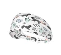 Black 11cm Wide Headbands for Women - Dachshund Dog Puppy No.1028 Head Bands for Women's Hair, Hair Bands for Women's Hair