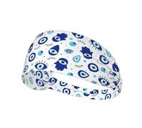 Black 11cm Wide Headbands for Women - Vintage Blue Evil Eye Head Bands for Women's Hair, Hair Bands for Women's Hair
