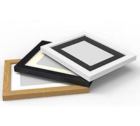 Black 11x9" Box Frame, 7x5" Window, White Mount - Box Profile, 30mm, Hang or Stand