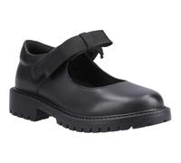 Hush Puppies Astrid Bow Leather Junior Black Shoes UK 12