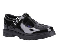 (Black, 12 (Adults')) Hush Puppies Fiona Patent Junior Leather Girls's Black Shoes