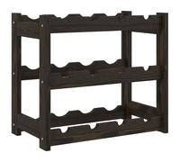 Vidaxl Wine Rack For 12 Bottles Black Solid Wood Pine