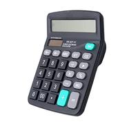 Black 12 Digit Jumbo Button Solar Desktop Calculator