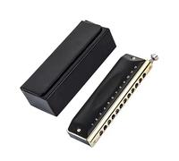 Black 12 Hole 48-tone C Key Chromatic Harmonica Musical Instruments With Case Harmonicas for Beginners