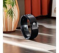 (black, 12) New Fashion Titanium Steel Ring With Diamond Personality Men's Ring Ring Accessories