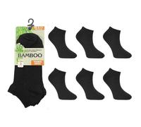 (Black, 12 Pairs) 12 Pairs Mens Boys Trainer Bamboo Ankle Socks Soft Breathable Odour Resistant Socks UK 6-11