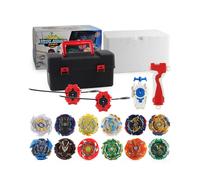 (Black) 12 pc Gyro Beyblade Burst Set w/Launcher+Box