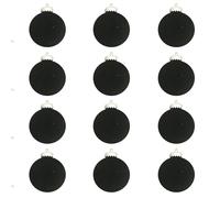 (Black) 12 Pcs Velvet Christmas Balls Flocked Christmas Tree Ball Ornaments Plastic Balls Xmas Decorative Hanging Ornaments Christmas Tree Decoration 3.14 In