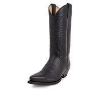 Black,12 UK,Men Cowboy Boots Lightweight Durable Western Country Boots Pointed Toe Slip-On Unisex Size