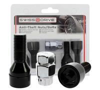 Black 12 x 1.50mm Anti Theft Locking Wheel Bolt Nuts to fit BMW 6 Series -2011